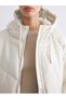 Two Mt Shop Quality Lcw Vision White Faux Leather Plain Loose & Baggy Women's Leather Look Coat - 3