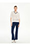 V-Neck Openwork Women's Knitwear Sweater - 3