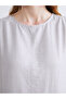 Gray Crew Neck Modal Blend A-Line Dress - 2