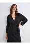 Peak New Season Double Breasted Collar Textured Women's Kimono