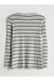 Crew Neck Striped Women's T-Shirt - 8