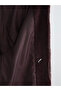 Burgundy Stand Collar Women's Plush Coat - 4