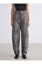 Xside Brown Baggy Fit Leopard Print Women's Jeans - 3