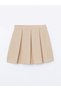 Alita City Farkıyla Blai̇s Beige Plain Mini Women's Skirt - 6