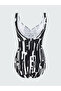 Lcw Dream Patterned Stitched Padded Women's Swimsuit with Drawstring Detail (S5) - 4