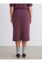 Two Mt Shop Quality Soulife Burgundy Plain Midi Women's Skirt - 4