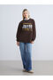 Snoopy Printed Oversize Women's Thick Sweatshirt - 3