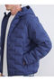Indigo Slim Fit Hooded Men's Puffer Jacket - 3