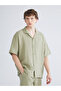 Comfortable Fit Collar Short Sleeve Muslin Men's Shirt