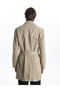 Beige Standard Fit Jacket Collar Men's Trench Coat - 5