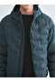 Green Slim Fit Hooded Men's Puffer Jacket - 4