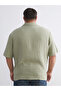 Khaki Comfortable Fit Resort Collar Short Sleeve Muslin Men's Shirt - 5