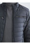 Standard Mold Stand Collar Men's Leather Look Coat - 3