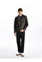 New Season Slim Fit Biker Collar Men's Leather Look Coat - S51458Z8 - 2