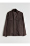 Brown Standard Fit Stand Collar 100% Linen Men's Coat - 6