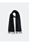 Anthracite Patterned Tasseled Men's Scarf
