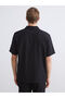Black Regular Fit Short Sleeve Oxford Men's Shirt - 4