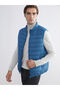 Lcwaikiki Classic Blue Standard Fit Stand Collar Men's Puffer Vest