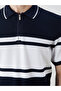 Esvab • Modern & Distinctive Devrik Roba Collar Striped Men's Knitwear T-Shirt - 4