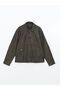 Xsidesiyah Standard Fit Shirt Collar Men's Leather Look Jacket - 6