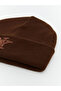 Create Your Style with Uzg Store Men's Beret with Brown Lettering Embroidery - 3