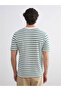 Crew Neck Striped Combed Cotton Men's T-Shirt - 4