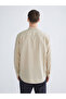 Regular Fit Long Sleeve Linen Look Men's Shirt - 4