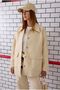 Sports Cut Leather Jacket Bone - 7