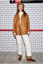 Sports Cut Leather Jacket Camel - 4