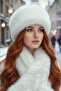 Women's Winter Vegan Fur Plush Kalpak Hat and Scarf Set - 6