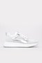 White Silver Inside and Outside Genuine Leather Lace-Up Lightweight Sole Women's Sports Shoes Tg09136261944 - 5
