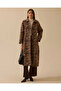 Zebra Patterned Belted Long Coat