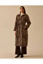 Zebra Patterned Belted Long Coat - 2