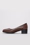 Brown Genuine Leather Light Sole Thick Heeled Women's Shoes Tg098892615475 - 3