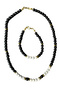 - Özlem 9422 4043 Handmade Onyx and Howlite Natural Stone Necklace and Bracelet Set - 4