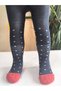 Baby Girl Children's Pantyhose Cotton Anti-Sweat Vibrant Colors Floral Black Single - 4
