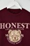 Teen Bordo Kalın İçi Polarlı Ayıcık Baskılı Regular/Normal Kesim Örme Sweatshirt TWOAW26SW00199 - 6