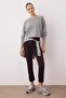 Gri Relaxed/Rahat Kalıp Dikiş Detaylı Örme Sweatshirt TWOAW26SW00237 - 2