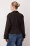 Dark Brown Premium Woven Cropped Blazer Jacket TWOSS24BC00010 - 8