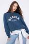 Teen Petrol Slogan Nakışlı Oversize/Geniş Kalıp Kapüşonlu Örme Sweatshirt TWOAW26SW00175
