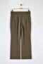 Koyu Haki Cırt Cırt Kapamalı Yüksek Bel Pileli Wide Leg/Geniş Kesim Pantolon TWOAW24PL00177 - 7