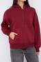 Teen Bordo Kapüşonlu Kalın İçi Polarlı Yarım Pat Fermuarlı Cepli Örme Sweatshirt TWOAW26SW00160 - 3