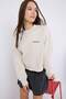 Teen Taş Regular Dantel Detaylı Slogan Nakışlı Kalın İçi Polarlı Örme Sweatshirt TWOAW26SW00153