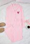 Pink Heart Printed Ribbed Knitted Pajama Set Thmaw26Pt00155 - 6