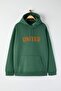 Plus Size Green Oversize Fleece/Warm Embroidered Sweatshirt Tmnaw25Ao00057 - 5