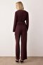 EXCLUSIVE Özel Koleksiyon Mürdüm Yumuşak Tuşeli Wide Leg/Geniş Paça Pantolon TWOAW26PL00119 - 7