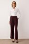 EXCLUSIVE Özel Koleksiyon Mürdüm Yumuşak Tuşeli Wide Leg/Geniş Paça Pantolon TWOAW26PL00119 - 4