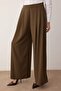 EXCLUSIVE Açık Haki Çift Pilili Dökümlü Kumaş Extra Wide Leg Geniş Paça Pantolon TWOAW26PL00122 - 4