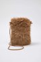 Camel Faux Fur Crossbody Women's Shoulder and Phone Bag Takaw26Oc00067 - 3