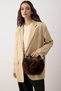 Brown Fur Knitted Handle Women's Shoulder and Hand Bag Takaw26Oc00065 - 2